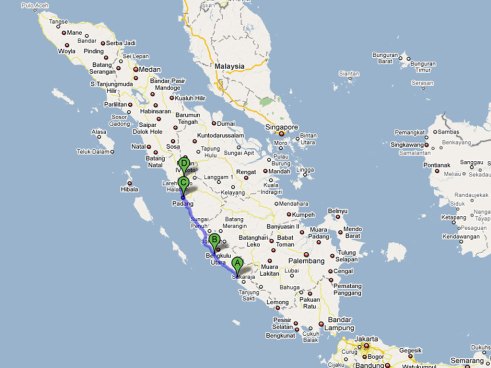 map of indonesian cities. City (Point A at the map